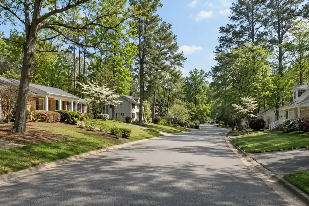 Illustration of a typical residential street in the Carrboro, NC area